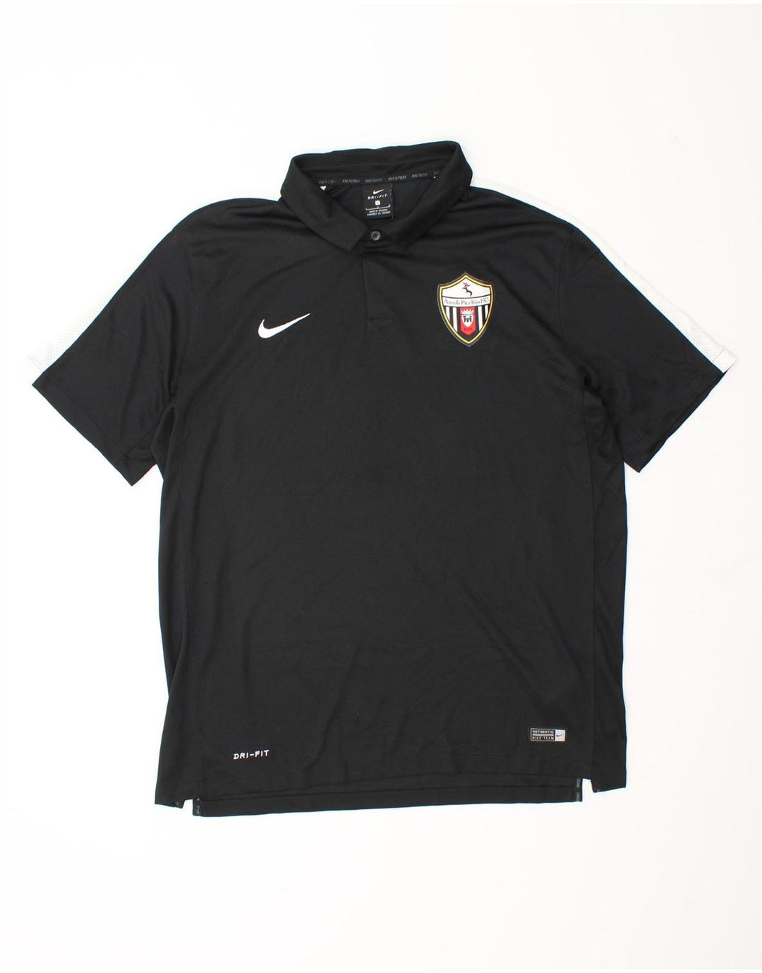 Nike Herren-Poloshirt mit Dri-Fit-Grafik, groß, schwarzes Farbblock-Polyester
