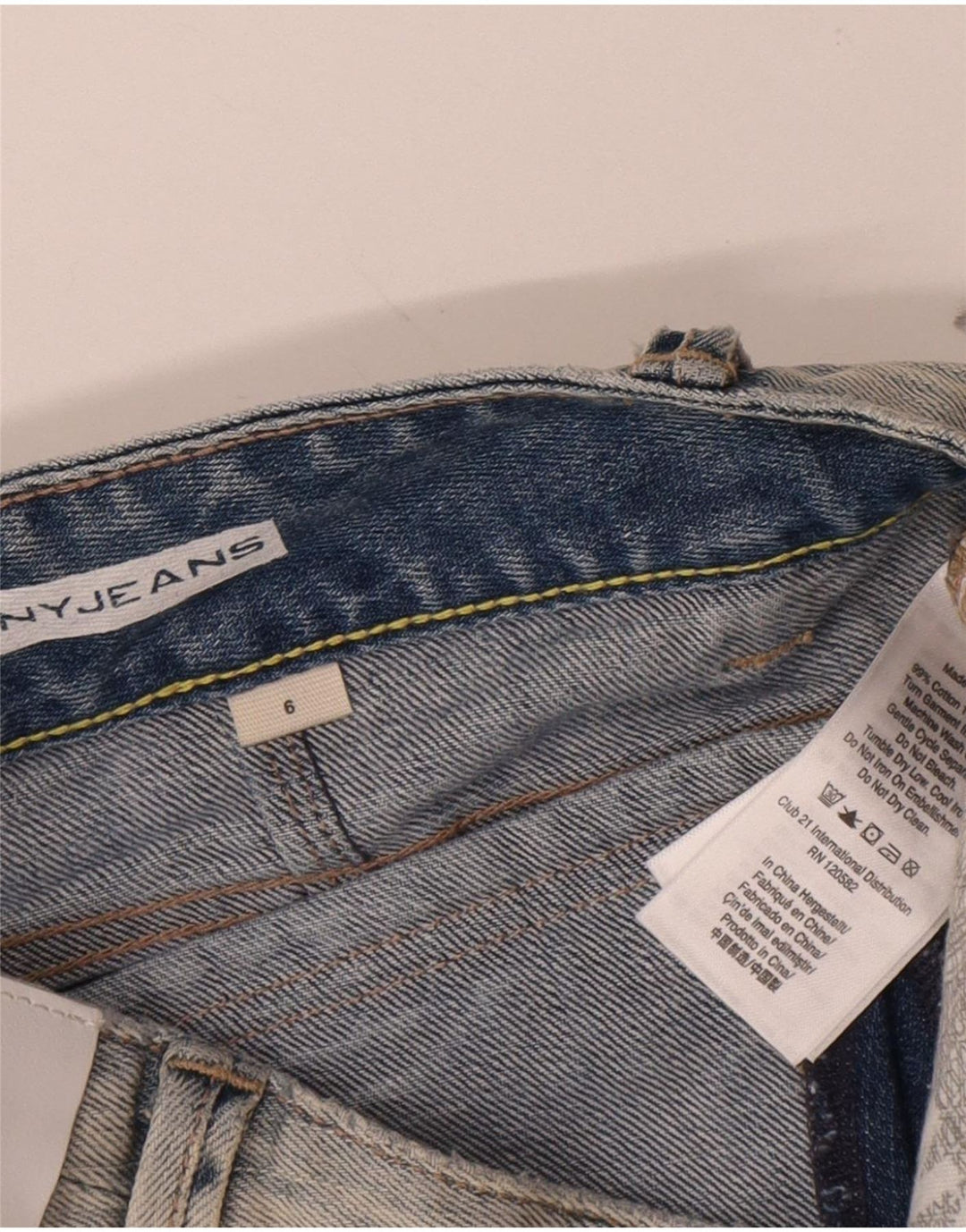 Dkny Damen Jeansshorts US 6 Medium W32 Blaue Baumwolle