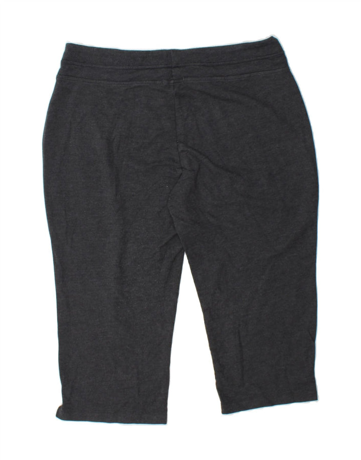 EDDIE BAUER Womens Capri Tracksuit Trousers UK 16 Large  Grey Cotton Vintage Eddie Bauer and Second-Hand Eddie Bauer from Messina Hembry 