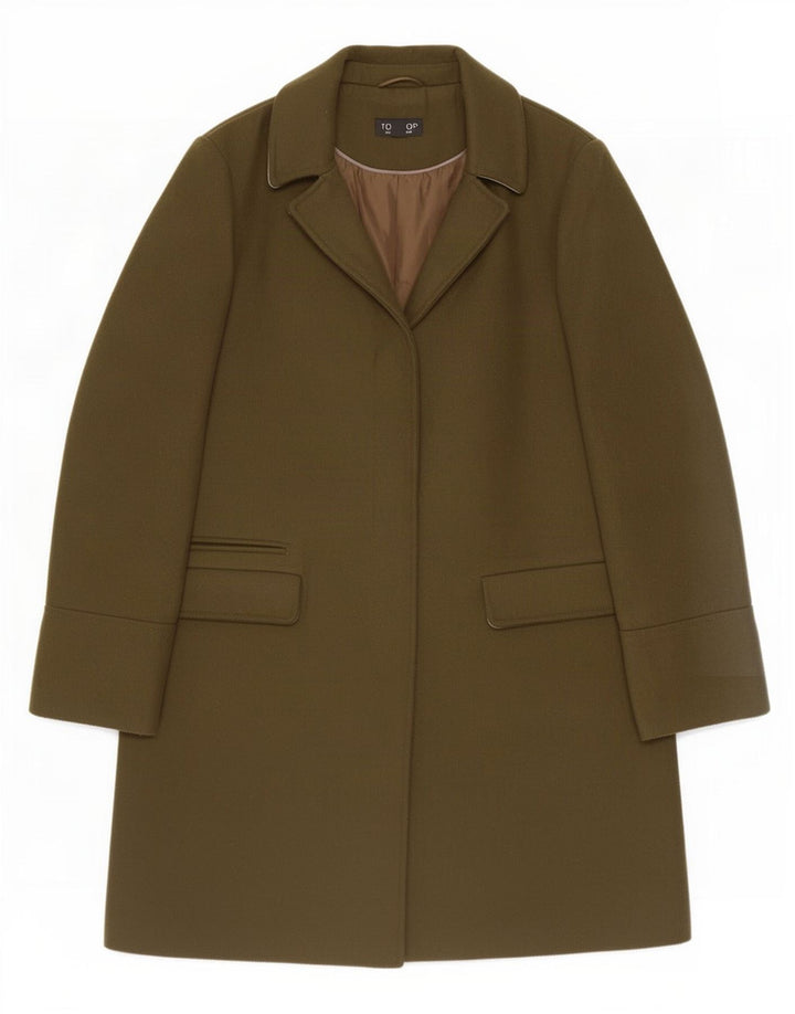 Topshop Damenmantel UK 10 Small Khaki Polyester