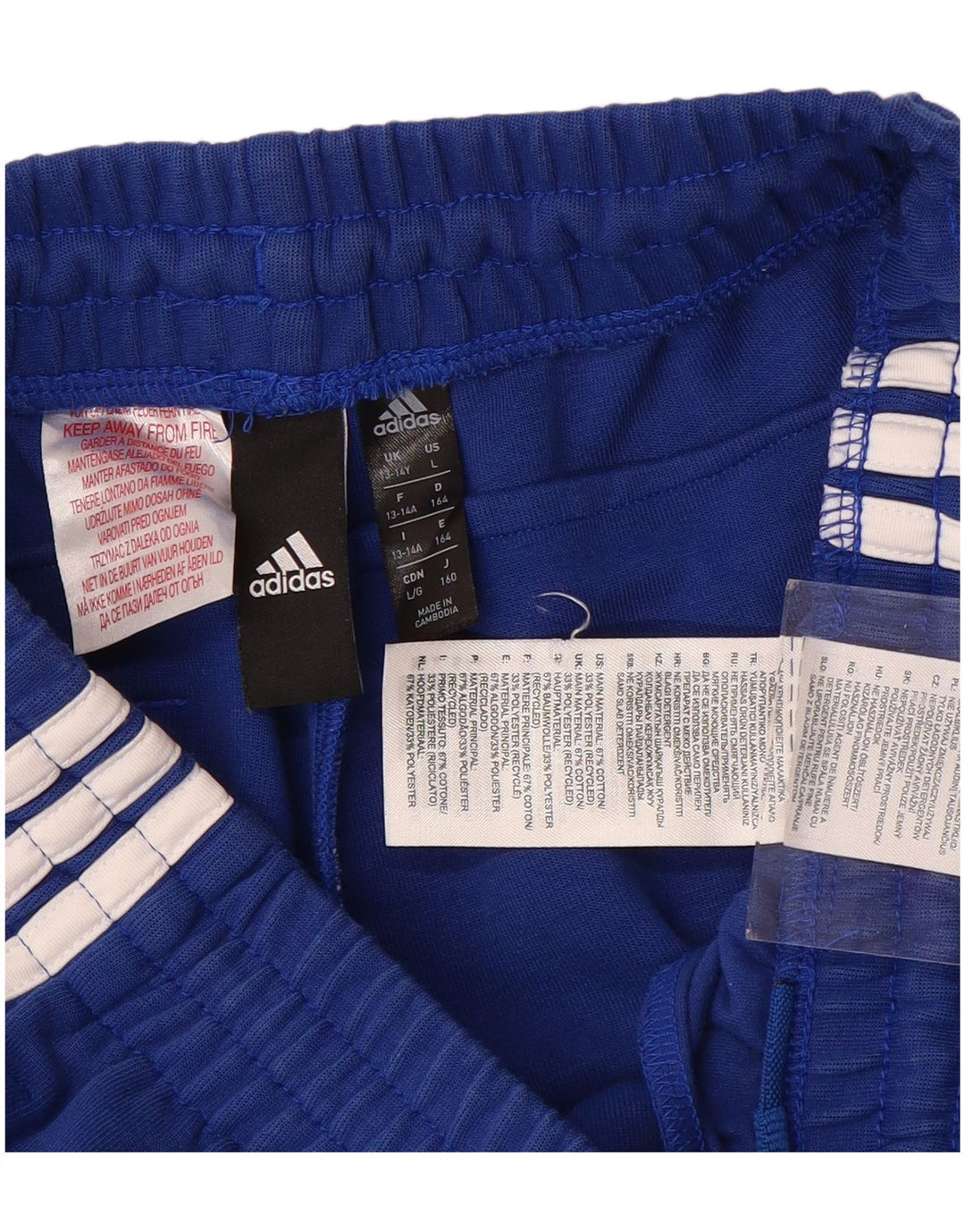 ADIDAS Jungen-Trainingshose, Jogginghose, 13–14 Jahre, blaue Baumwolle