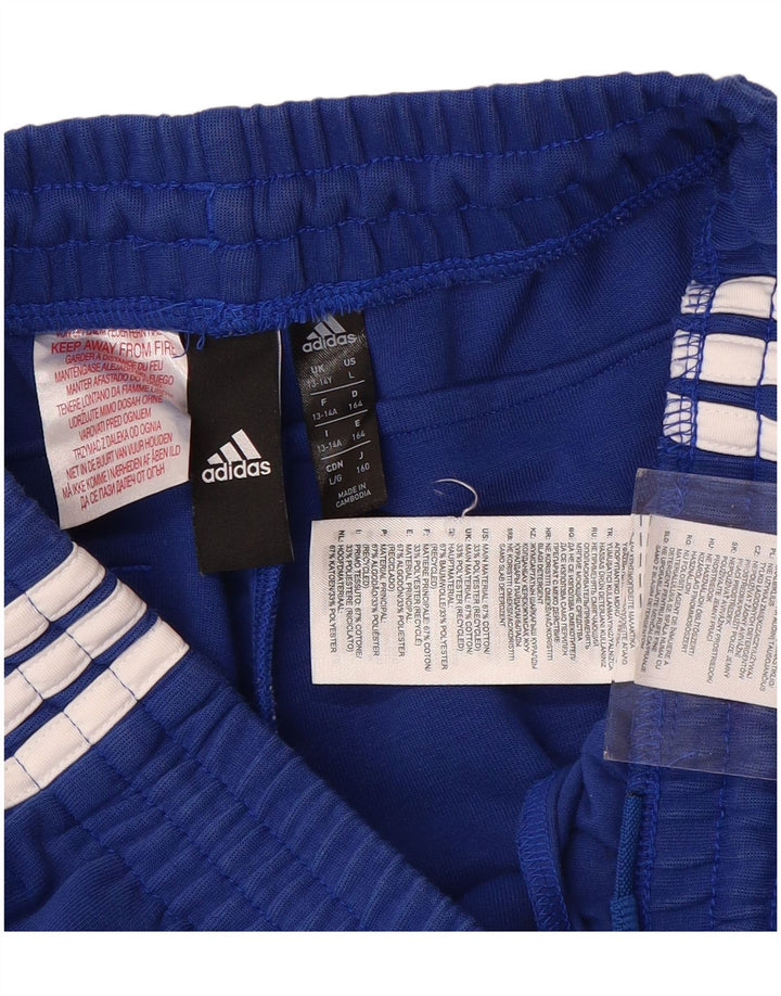 ADIDAS Jungen-Trainingshose, Jogginghose, 13–14 Jahre, blaue Baumwolle