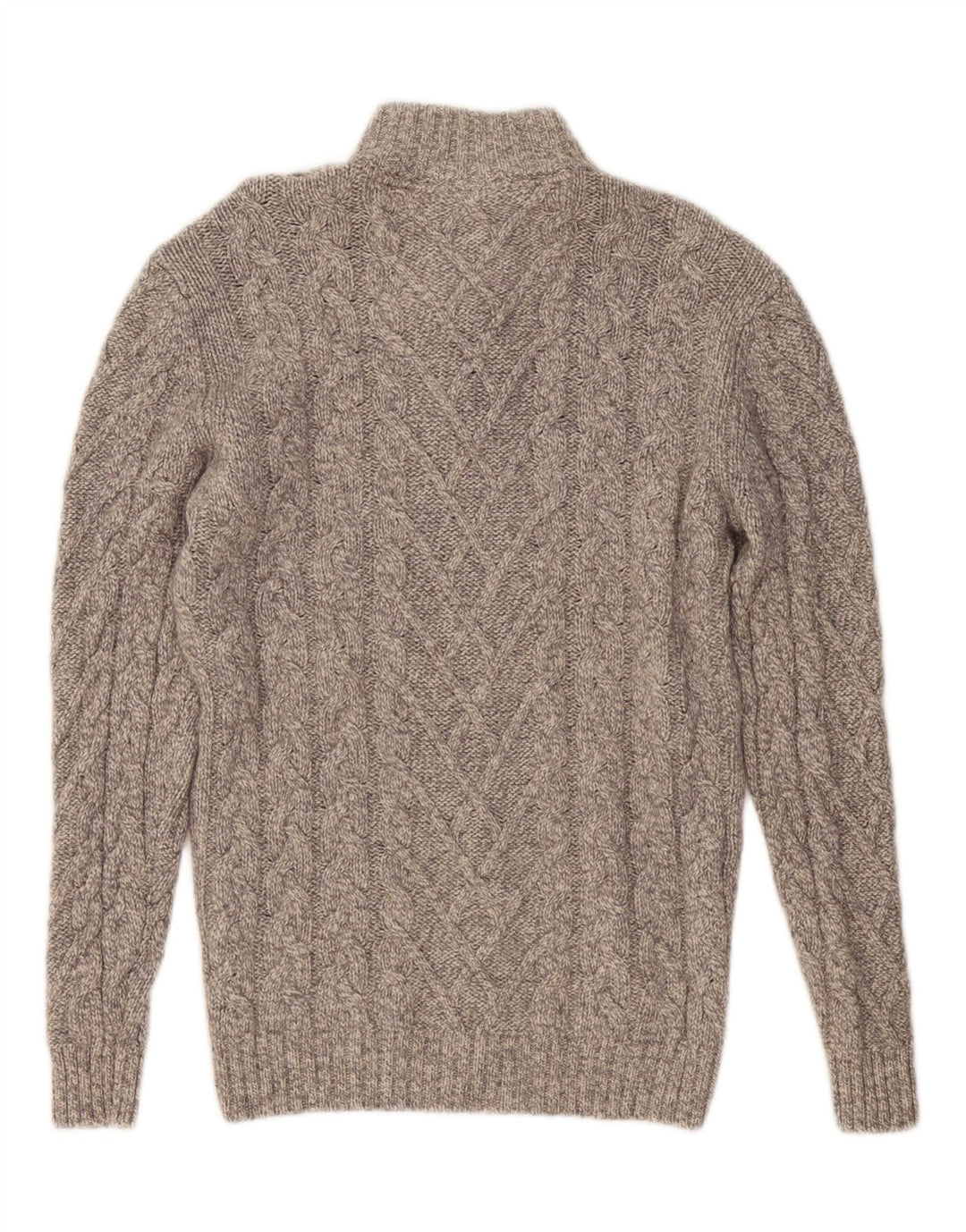 WESTBURY Herren-Pullover mit Knopfkragen, mittelgraue Wolle