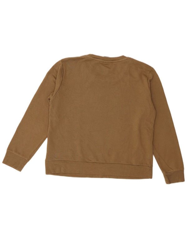 Dkny Womens Graphic Sweatshirt Pullover UK 14 Medium Khaki Baumwolle