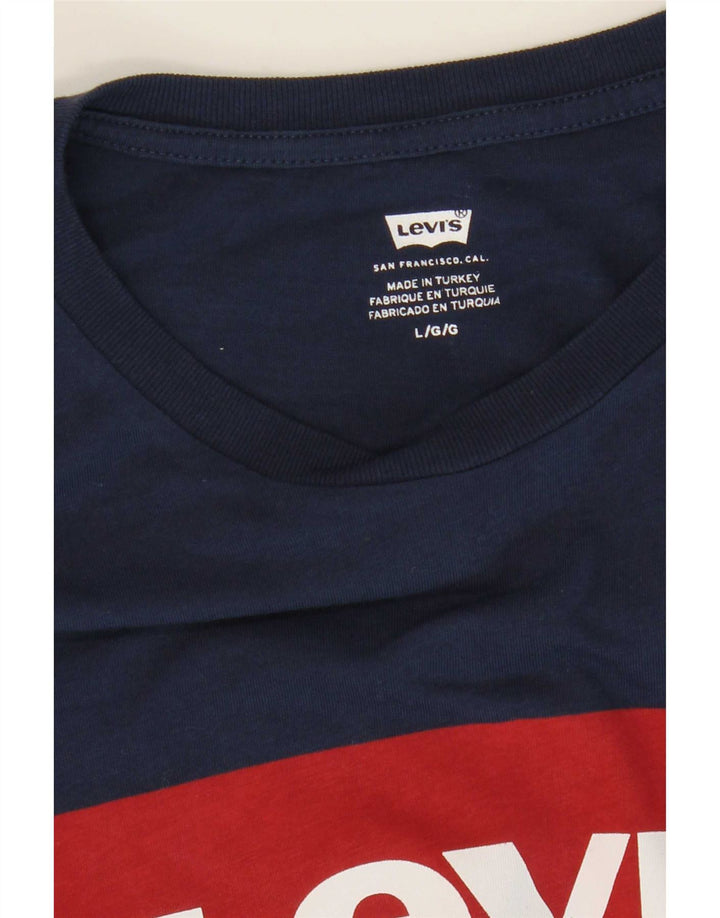 Levi's Herren-T-Shirt mit Grafik, Größe L, Marineblau