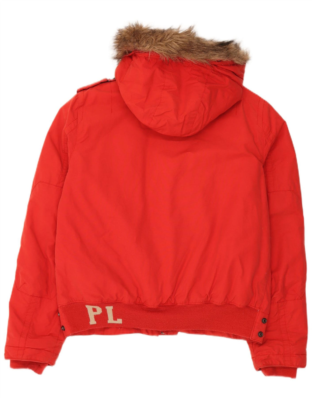 Playlife Herren-Jacke mit Kapuze, gepolstert, UK 40, Größe L, Rot, Baumwolle