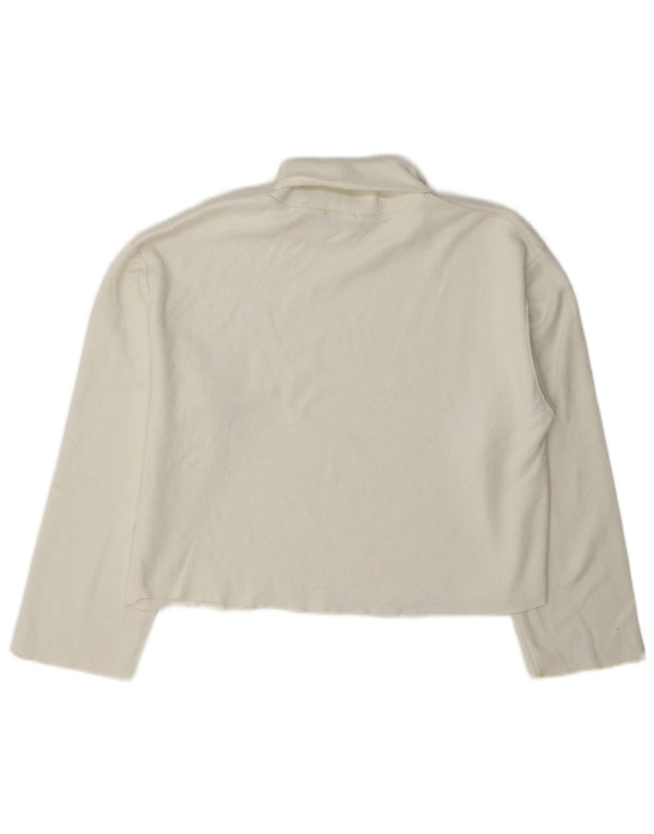 Zara Damen Crop Oversized Rollkragenpullover Pullover UK 10 Small Weiß