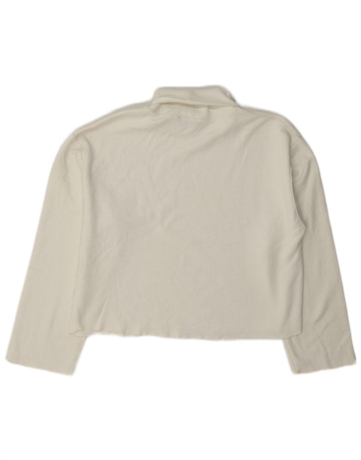Zara Damen Crop Oversized Rollkragenpullover Pullover UK 10 Small Weiß