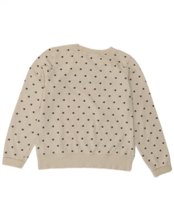 Champion Damen Grafik-Sweatshirt-Pullover UK 14 Mittelweiß