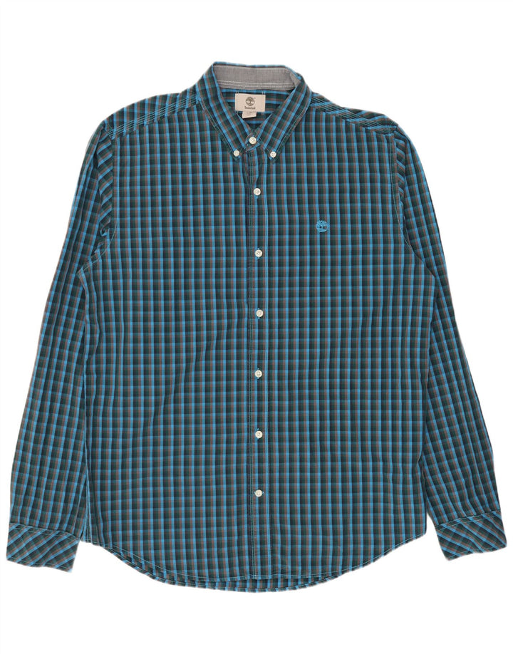 TIMBERLAND Herren Slim-Fit-Hemd, groß, blau kariert, Baumwolle