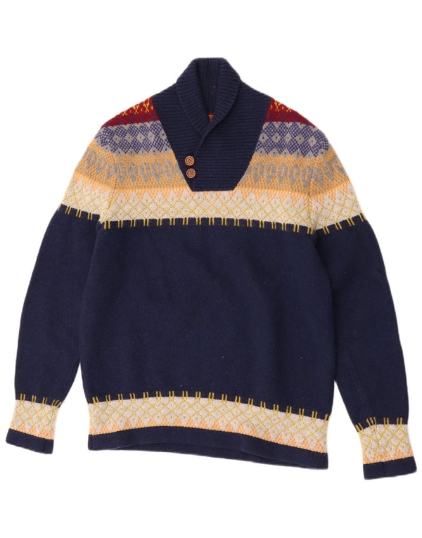 Levi's Herren-Pullover mit Schalkragen, mittlerer Marineblau-Farbblock