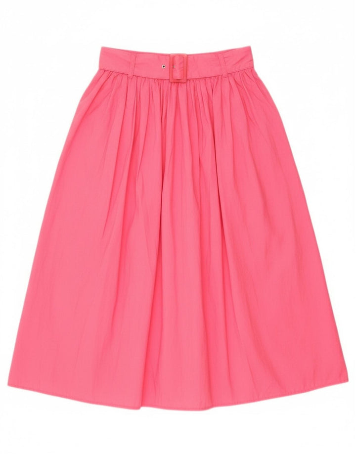 Benetton Damen-A-Linien-Rock IT 44 Medium W28 Rosa Baumwolle