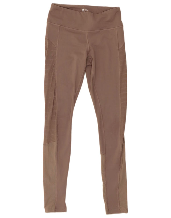 Reebok Damen Leggings UK 4/6 XS Beige