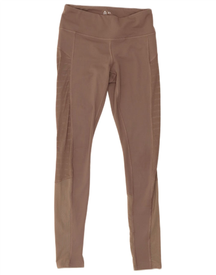 Reebok Damen Leggings UK 4/6 XS Beige