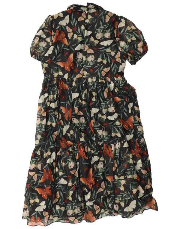 Disturbia Damen-Kleid mit abstraktem Muster, gestuft, UK 20 2XL, grüner Schmetterling