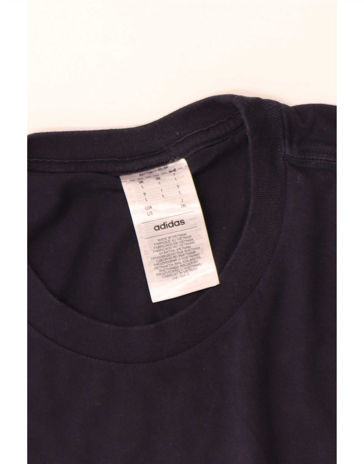 Adidas Herren T-Shirt Top Large Marineblau Baumwolle