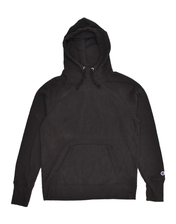 CHAMPION Womens Hoodie Jumper UK 8 Small Black Cotton | Vintage Champion | Thrift | Second-Hand Champion | Used Clothing | Messina Hembry 