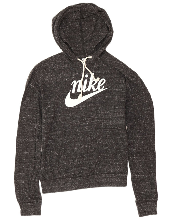 Nike Womens Graphic Relaxed Fit Hoodie Pullover UK 10 Small Grau meliert