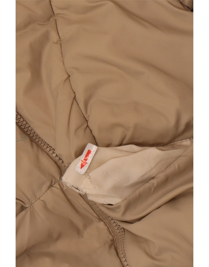 Zara Wattierte Jacke mit Kapuze für Mädchen, 11–12 Jahre, beige, Polyester