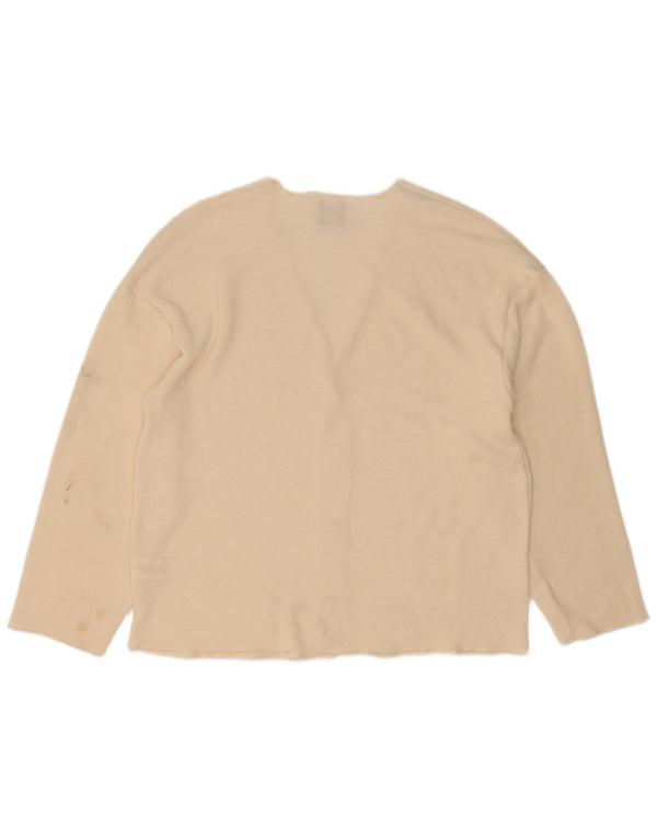 Zara Damen Strickjacke Top UK 14 Medium Off White Viscose