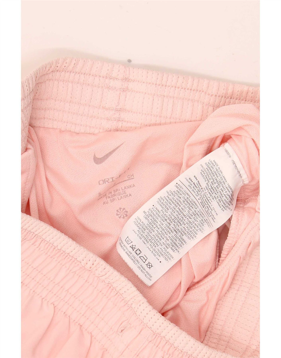 Nike Damen Dri Fit Graphic Sport Shorts UK 10 Small Rosa Polyester