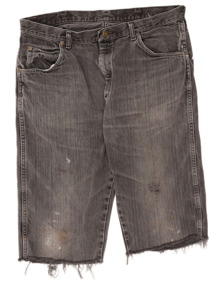 WRANGLER Herren Jeansshorts W38 XL Graue Baumwolle