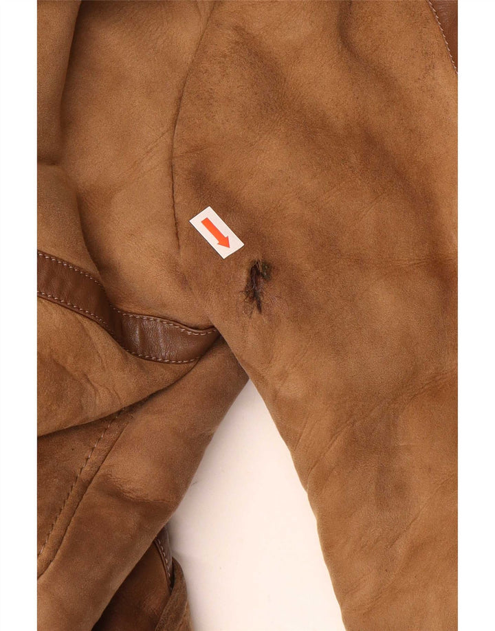 Vintage Damen Lammfellmantel UK 14 Mittelbraun