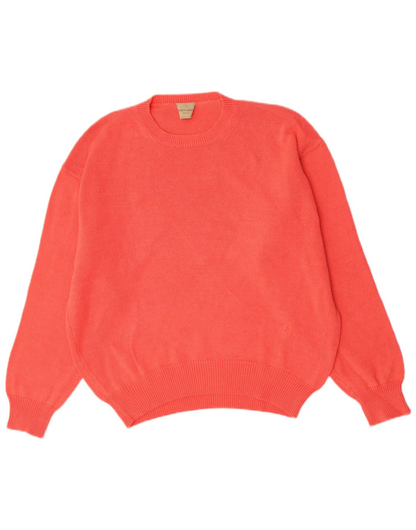Trussardi Damen-Pullover, übergroß, Rundhalsausschnitt, Gr. 10, Größe S, Rosa, Baumwolle