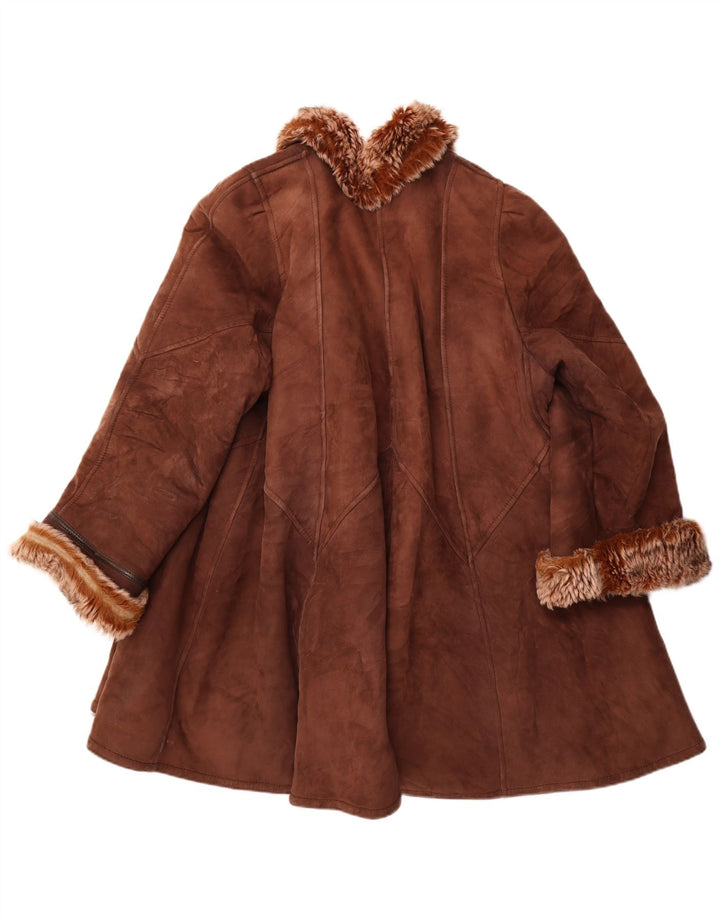 Vintage Damen Lammfellmantel UK 18 XL Braun