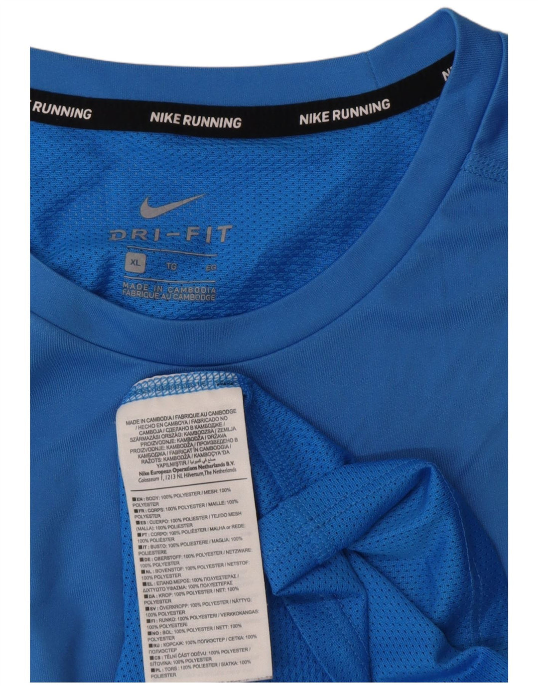 Nike Herren Dri Fit T-Shirt Top XL Blau Polyester