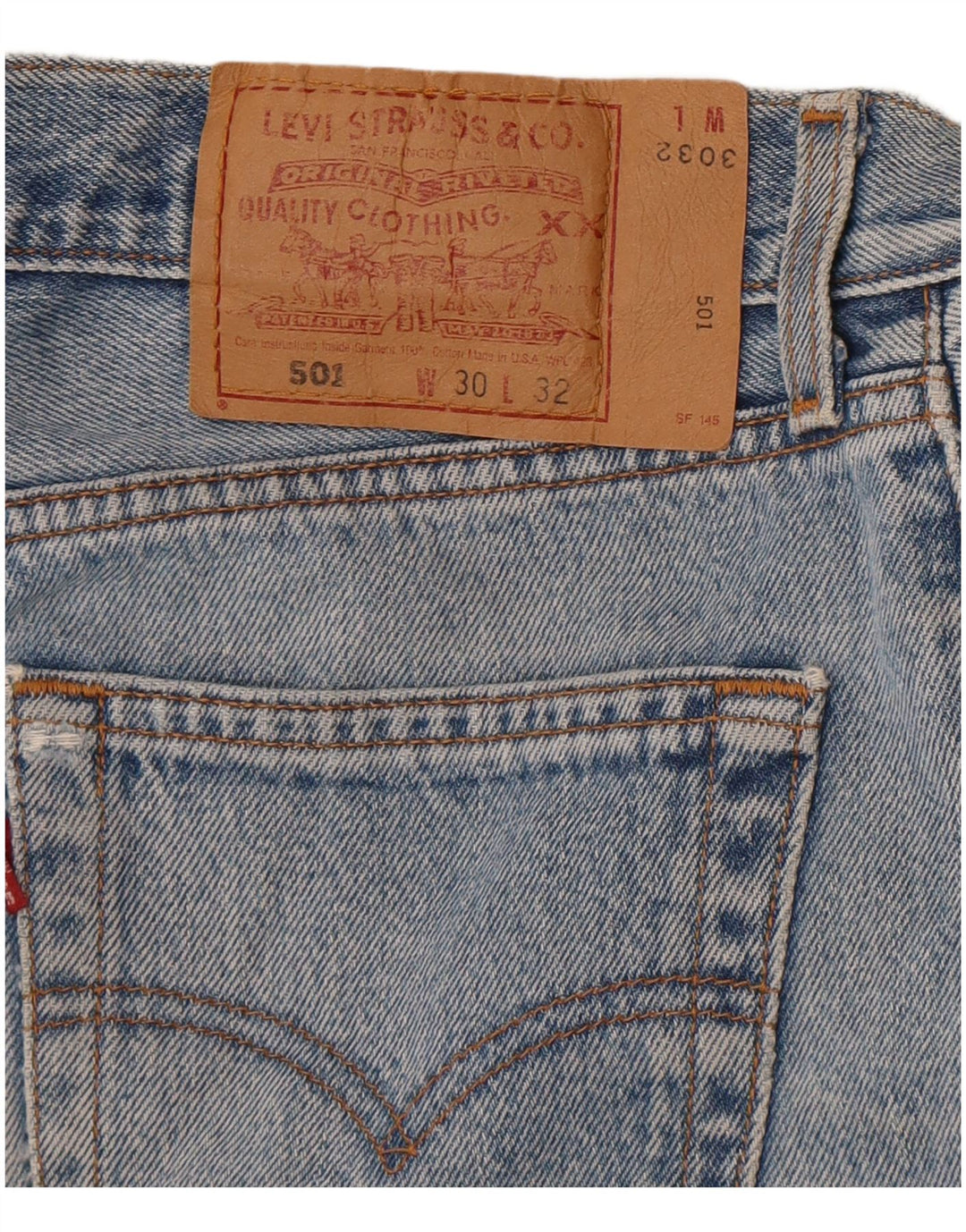 Levi's Damen 501 Denim High Waist Hotpants W30 Mittelblau