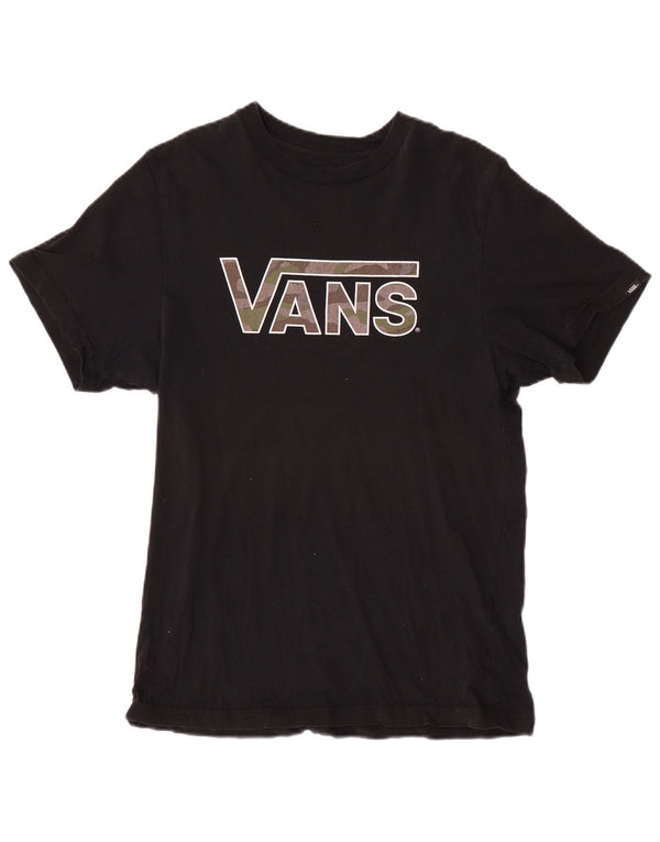 Vans Custom Fit Grafik-T-Shirt für Jungen, 14–15 Jahre, XL, schwarze Baumwolle