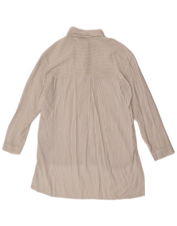 Durchsichtiges Pullover-Shirt für Damen von Zara, Gr. 16, groß, cremefarben gestreift