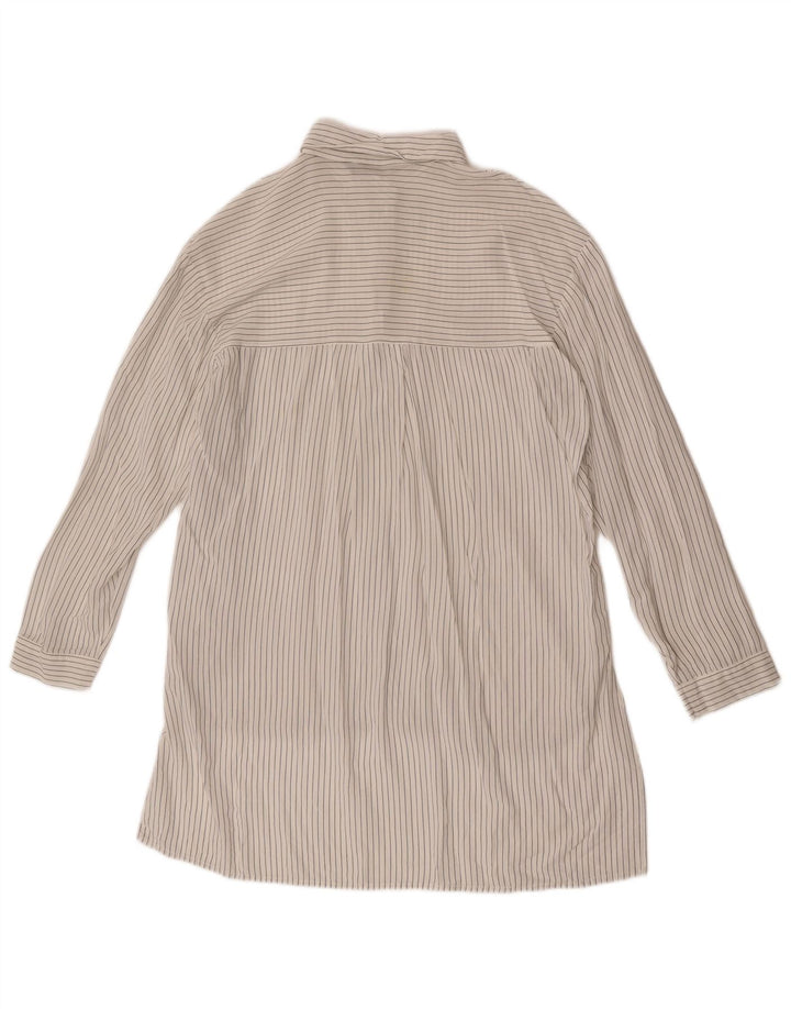 Durchsichtiges Pullover-Shirt für Damen von Zara, Gr. 16, groß, cremefarben gestreift