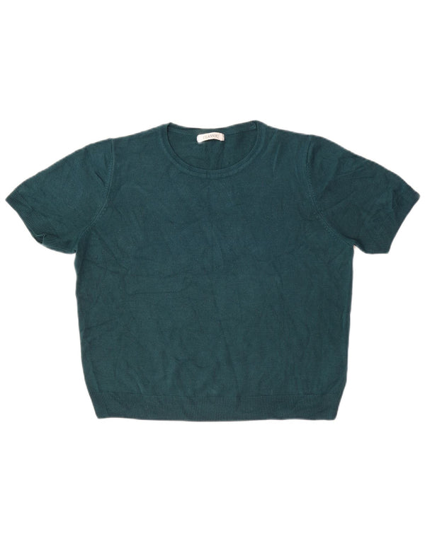 Marks & Spencer Damen T-Shirt Top UK 14 Large Grün Acryl