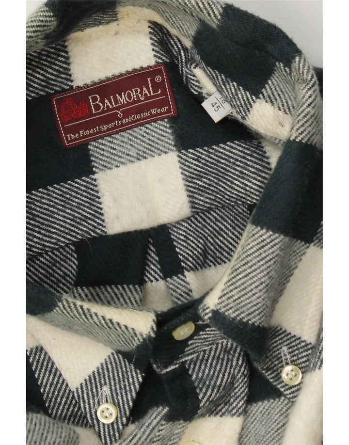 Balmoral Herren-Flanellhemd, Größe 45, 18, 2XL, grüner Gingham-Karo