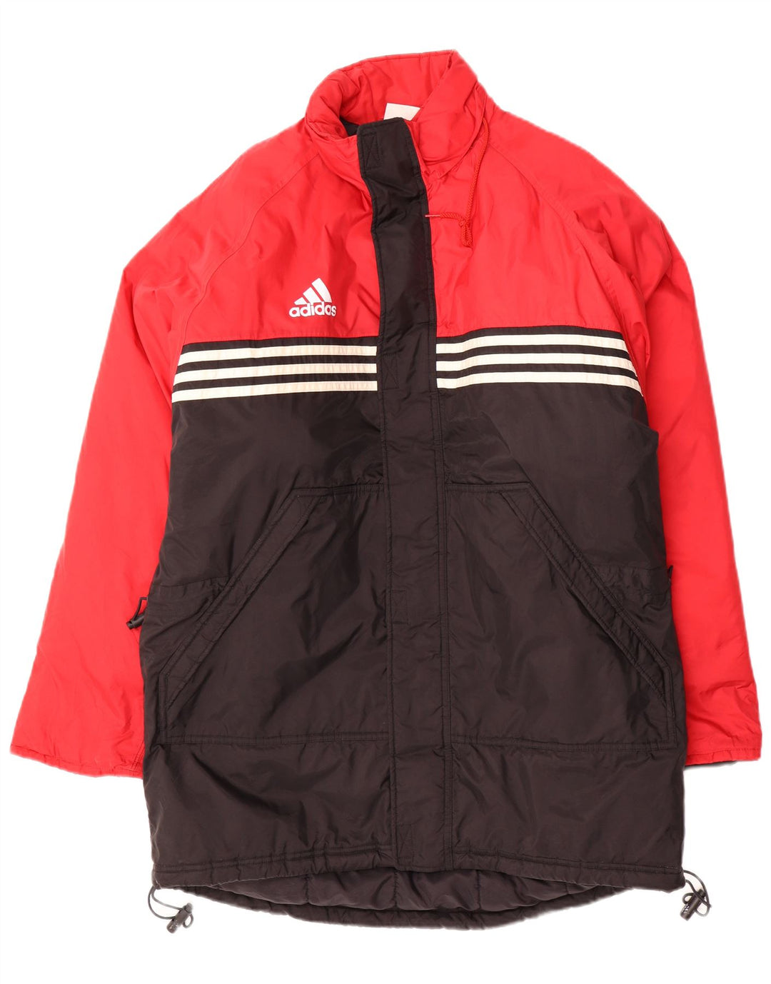 ADIDAS Herren Loose Fit Wattierter Mantel UK 40/42 Mittelschwarz Farbblock