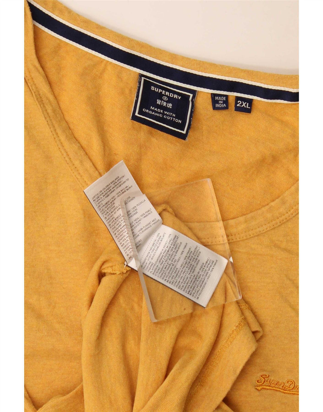 Superdry Herren-Trägershirt 2XL aus gelber Baumwolle