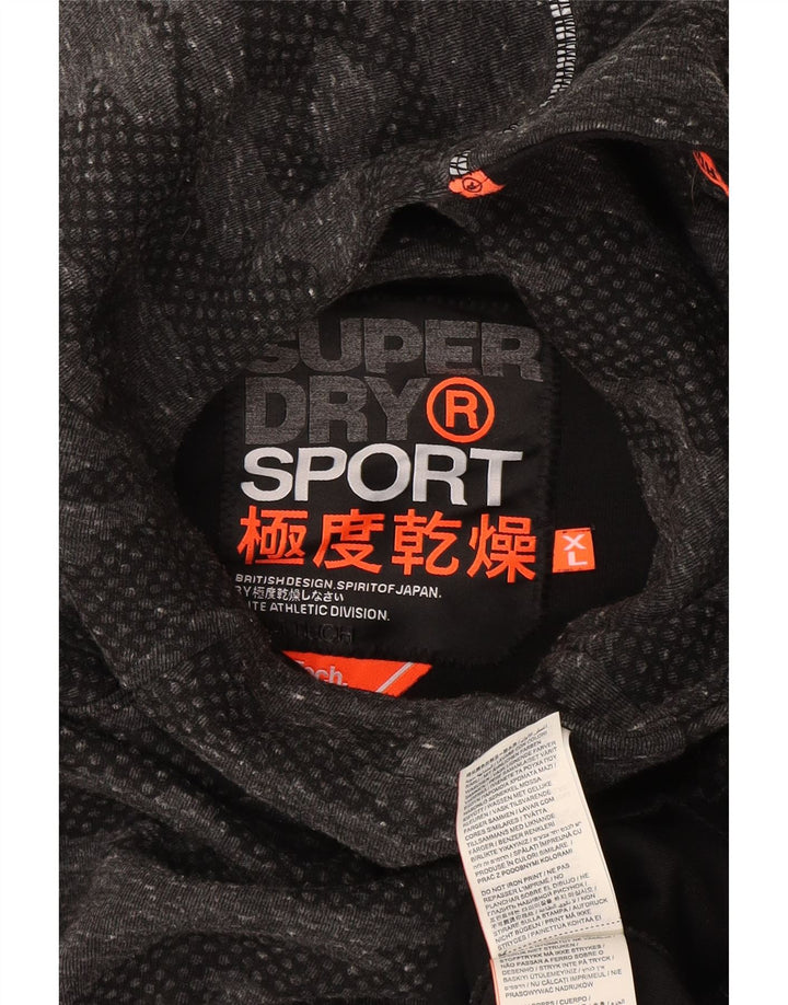 Superdry Damen Graphic Full Trainingsanzug UK 18 XL Graues Camouflage-Polyester