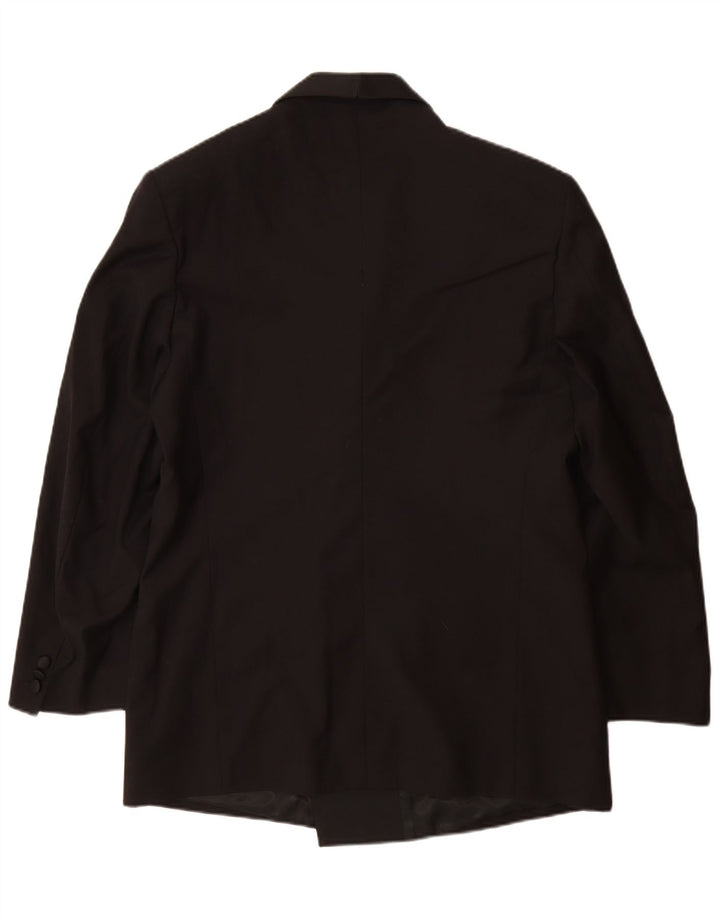 Osvaldo Testa Herren Zweireiher Blazer Jacke UK 40 Large Schwarz