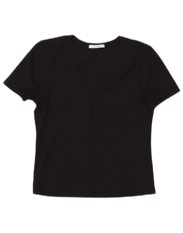 Zara Damen Trafaluc Crop T-Shirt Top UK 14 Medium Schwarz