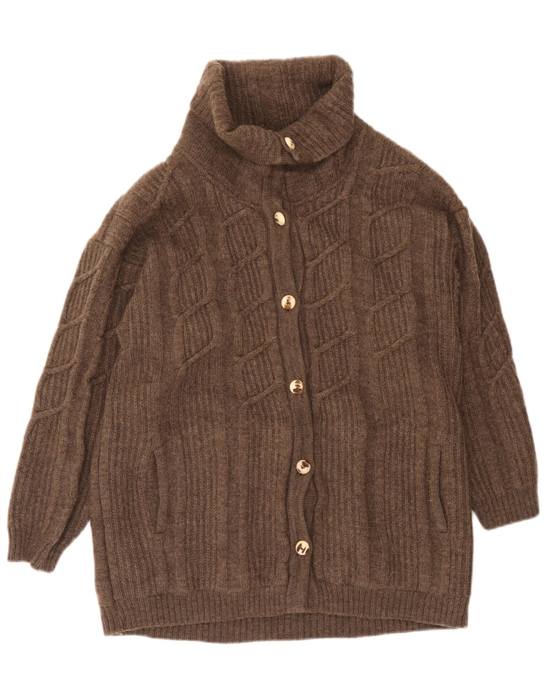 Geiger Damen Strickjacke Pullover EU 42 Große braune Wolle