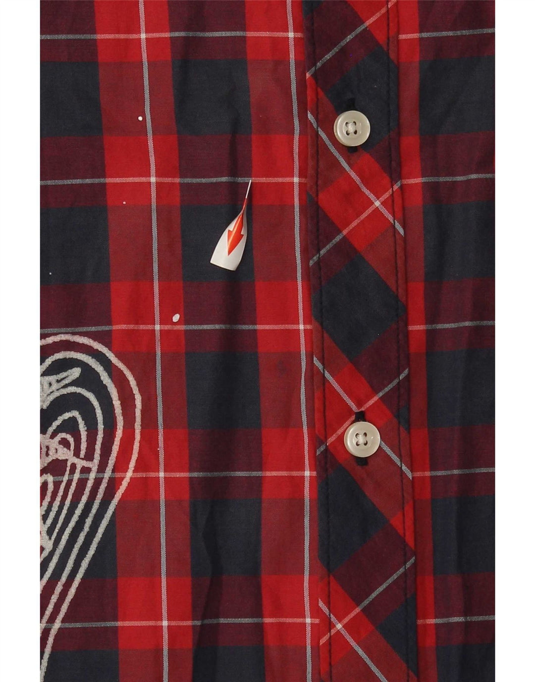 Hurley Herren Grafik-Kurzarmhemd 2XL, rot kariert, Baumwolle