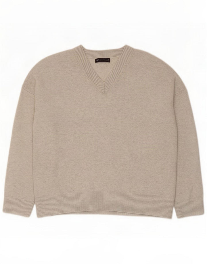 Marks & Spencer Herren V-Ausschnitt Pullover Pullover XL Grau Polyester