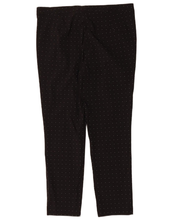 Zara Damen Slim Chino-Hose XL W32 L27 Schwarz gefleckte Viskose
