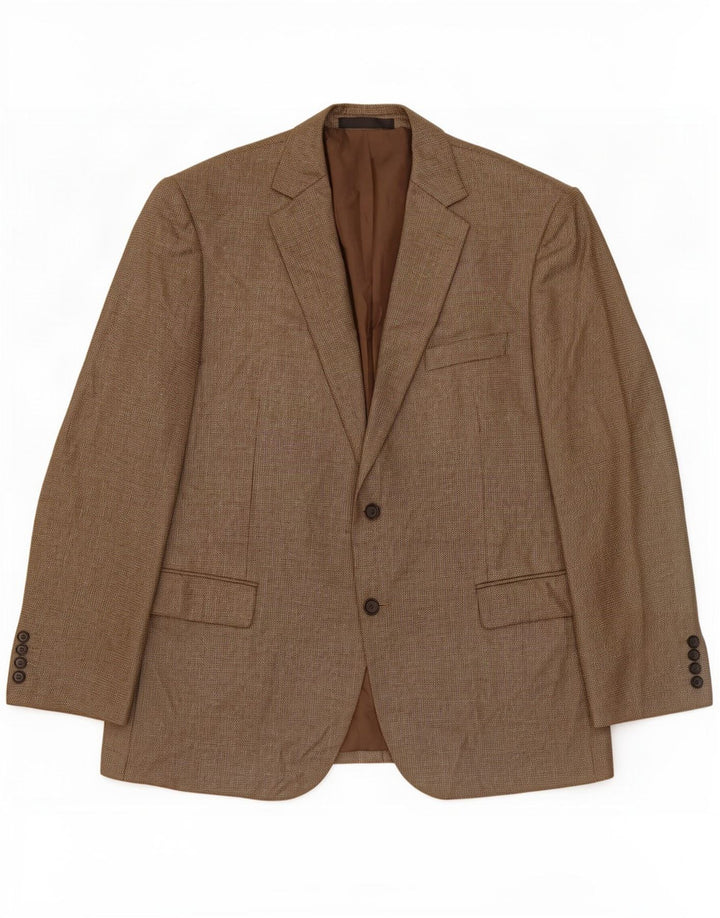 Marks & Spencer Herren-Blazer mit 2 Knöpfen, UK 44, XL, braun, Polyester