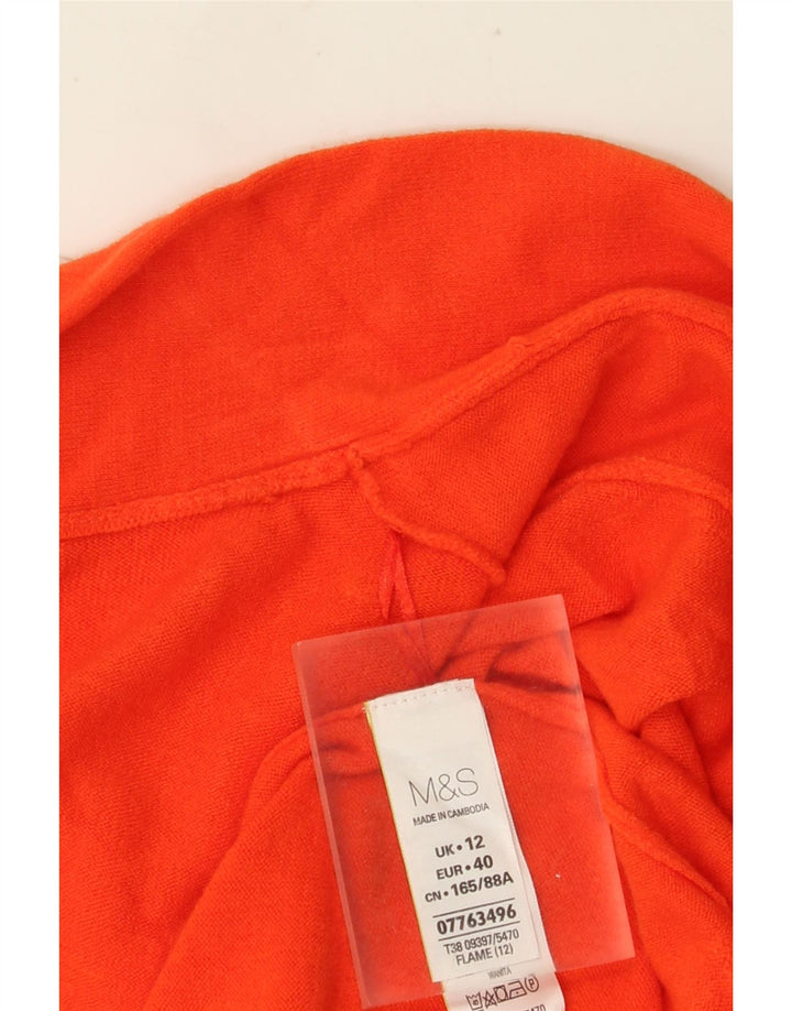 Marks & Spencer Damen Longline Open Cardigan Pullover UK 12 Mittelorange