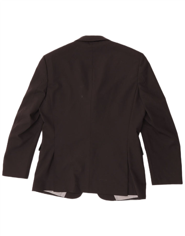 Pierre Cardin Herren 2-Knopf-Slim-Blazerjacke UK 38 Mittelschwarze Wolle