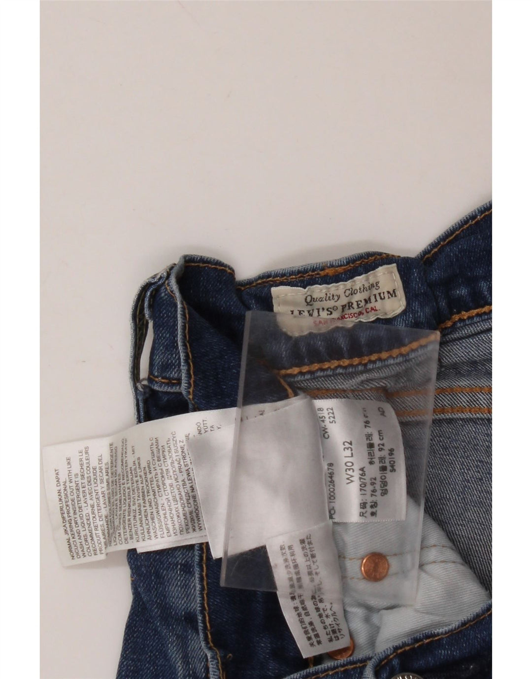 LEVI'S Herren Slim Jeans W30 L32 Blaue Baumwolle