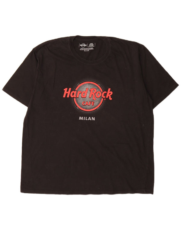 Hard Rock Cafe Herren Milan Graphic T-Shirt Top 2XL Schwarz Baumwolle